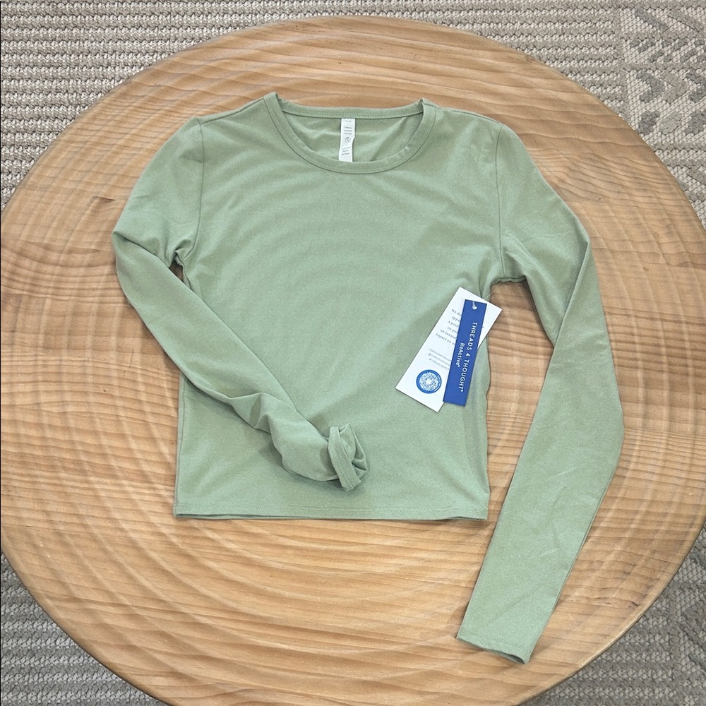 Threads 4 Thought Long-Sleeve Crew Top in Sage
